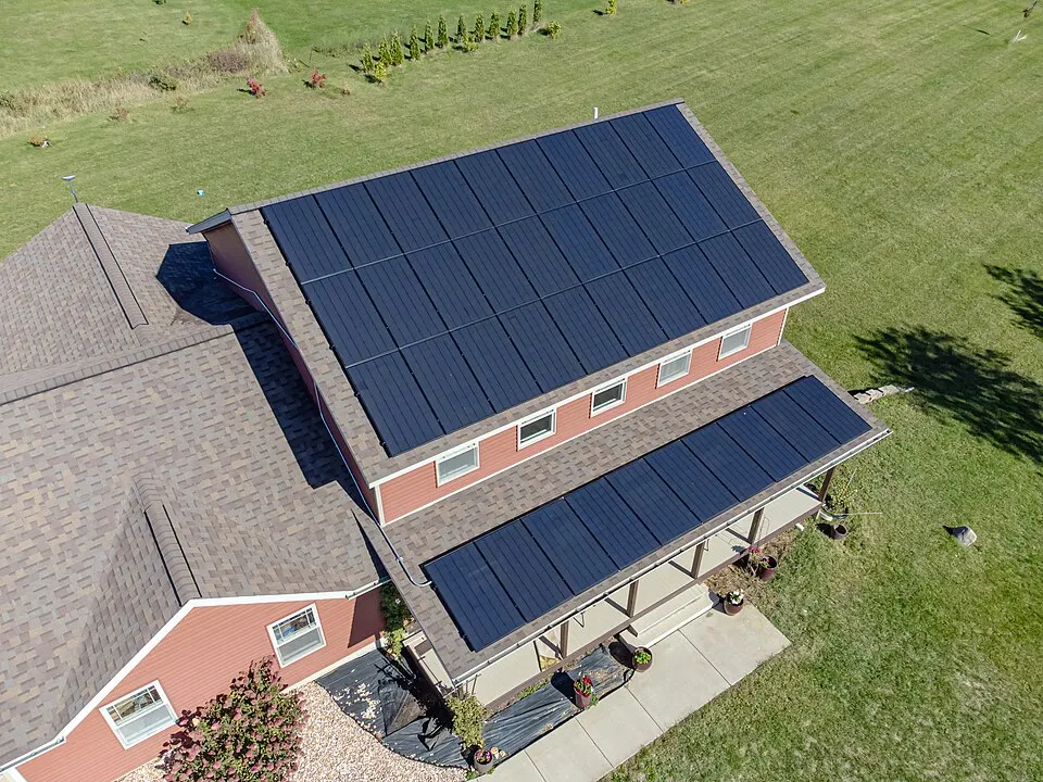 Solar panels on a roof